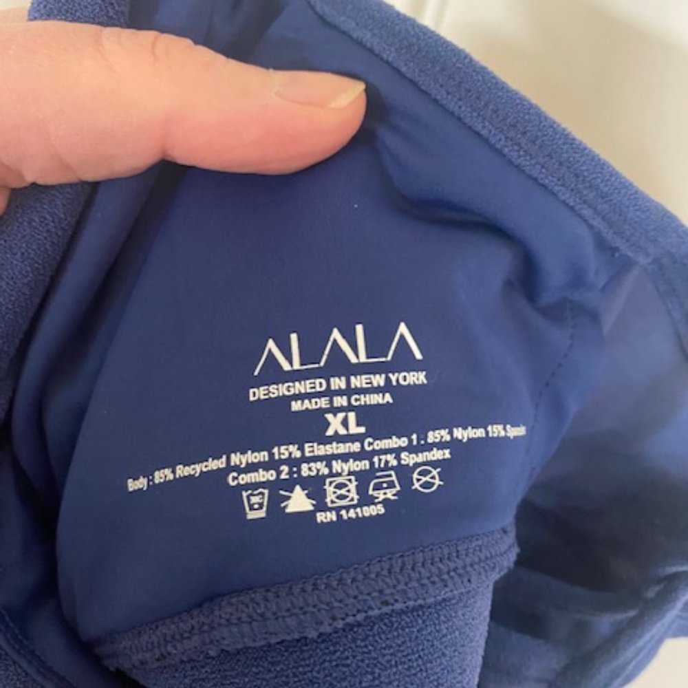 Alala Terry Bike Shorts and Bow Tie Sports Bra Matching Set - Picture 3 of 10